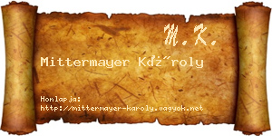 Mittermayer Károly névjegykártya